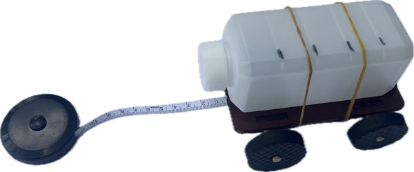 Physics cart  - Dynamics Trolley - with 1.5m retractable tape and three sets of wheels