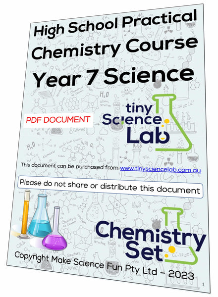 Year 7 High School Practical Chemistry Course Workbook - PDF Digital Download Document