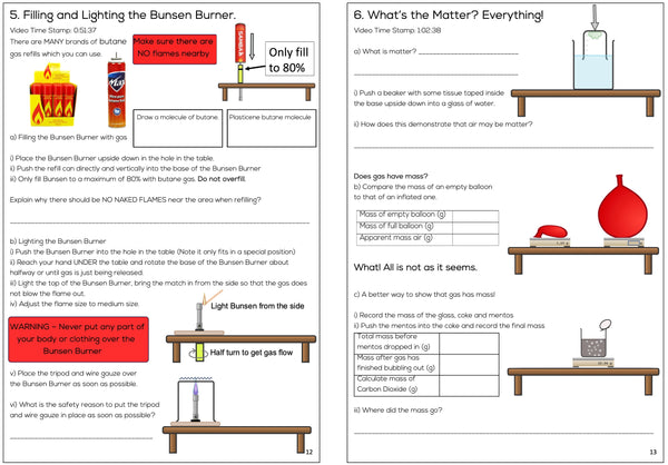 Year 8 High School Practical Chemistry Course Workbook - Digital Download Document