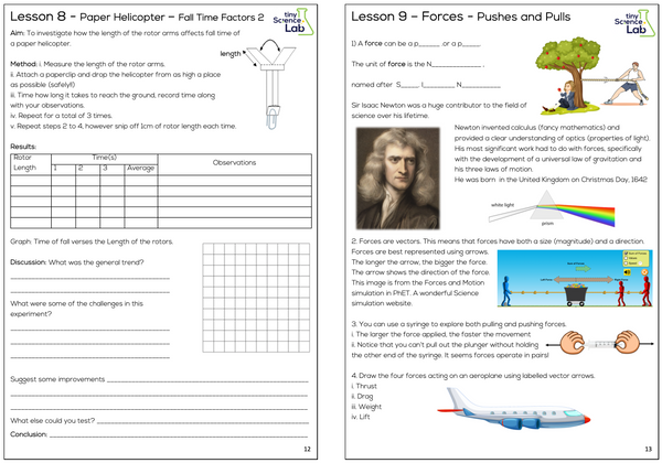 Physics Set for High School - Includes Year 7 Physics Course as a PDF Digital Download