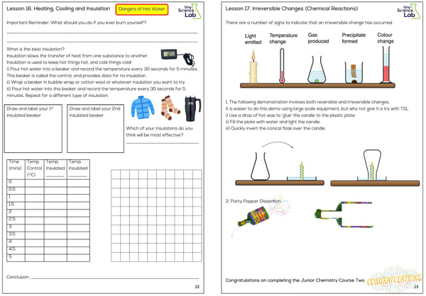 Junior Chemistry Course Two Workbook - PDF Digital Document