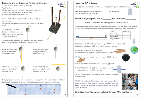 Year 7 High School Physics Course Workbook - Digital Download