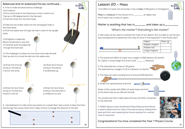 Year 7 Physics Course Workbook - PDF Digital Download Document