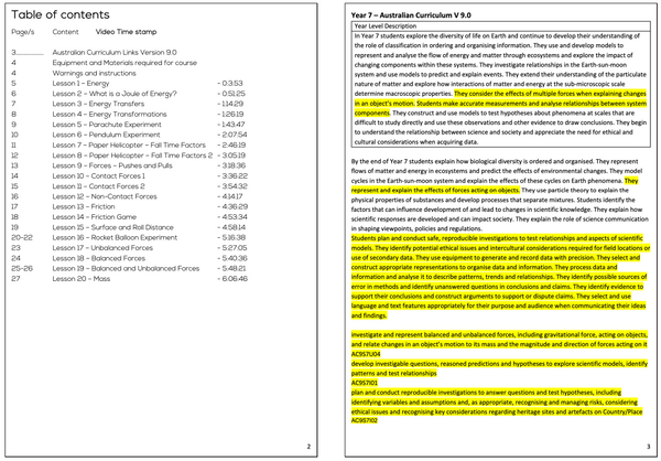 Year 7 High School Physics Course Workbook - Digital Download