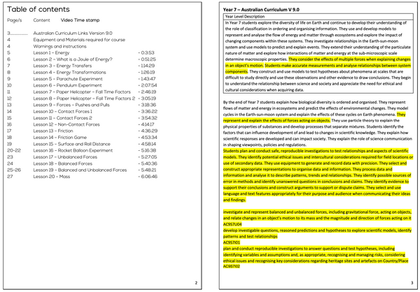 Year 7 Physics Course Workbook - PDF Digital Download Document