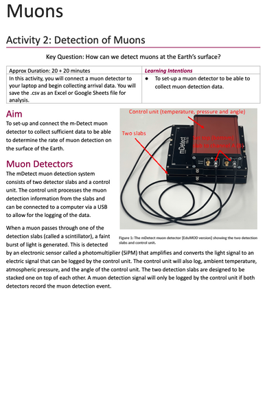 Muon Detector EduMod by mDetect Cosmic Radiation Detection