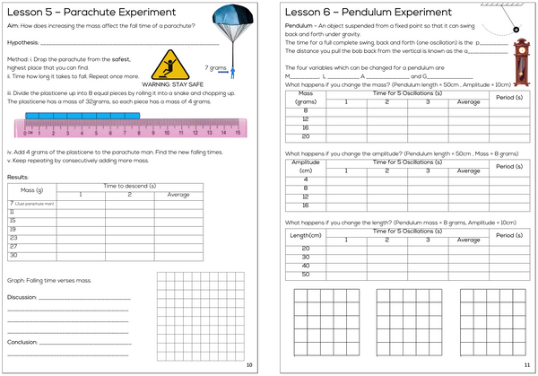 Year 7 High School Physics Course Workbook - Digital PDF Download