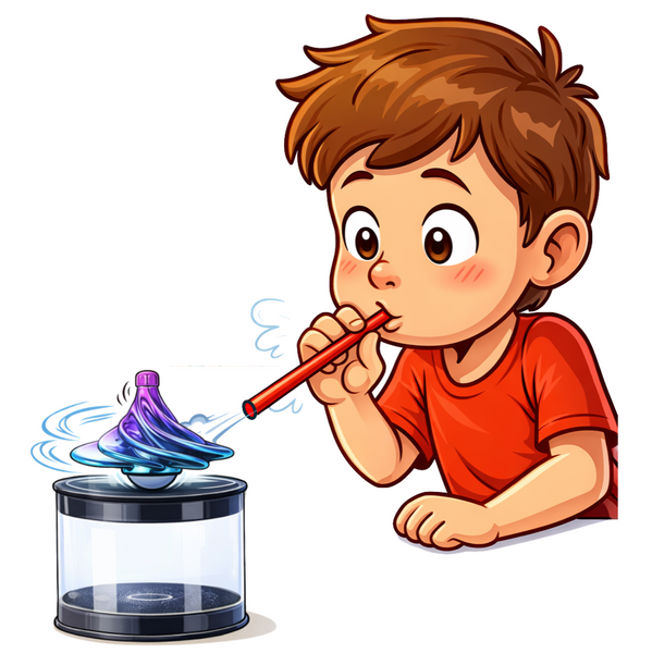 Wind spinner gyroscopic magnetic spinning top - Blow and Go