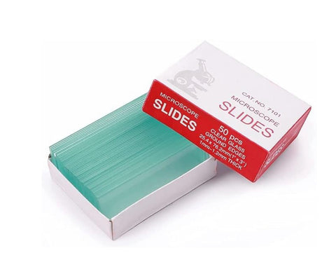 Box of 50 glass microscope slides