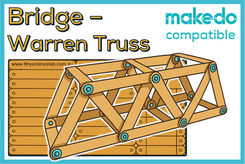 Bridge Warren Truss Cardboard Construction Model Kit | Makedo Compatible