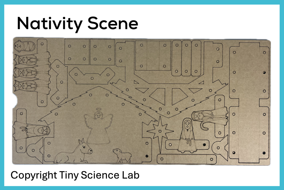 Science Lab Nativity Christmas Nativity Scene Cardboard Construction Model Kit | Makedo Com ...