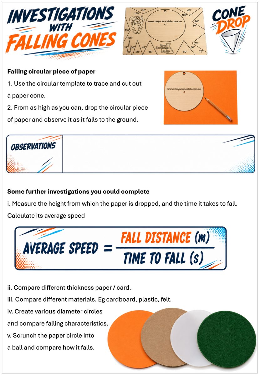 Paper Cone Drop Experiment Timber Template Scientific Method - Tiny Sc ...
