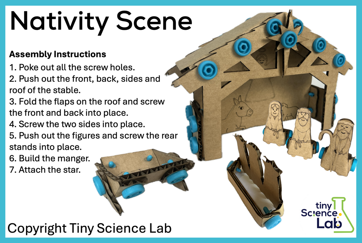 Science Lab Nativity Christmas Nativity Scene Cardboard Construction Model Kit | Makedo Com ...