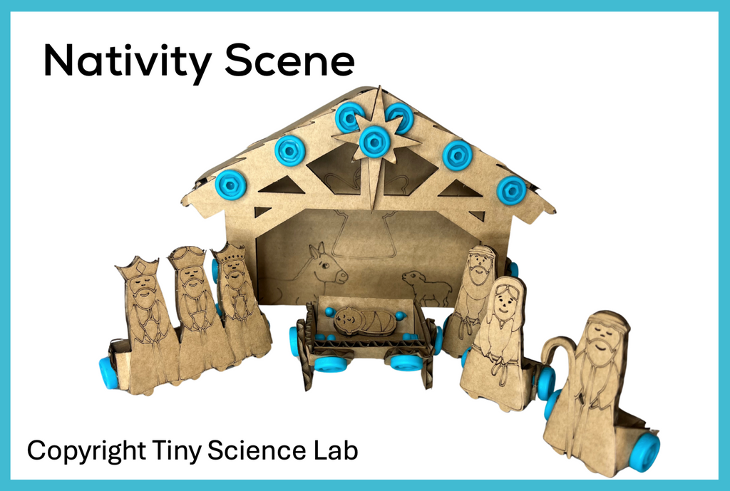 Science Lab Nativity Christmas Nativity Scene Cardboard Construction Model Kit | Makedo Com ...