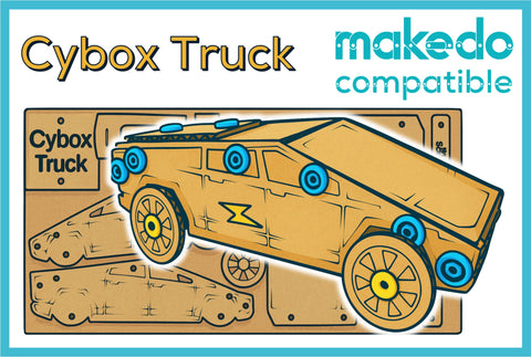 Cybox Truck Cardboard Construction Model Kit | Makedo Compatible