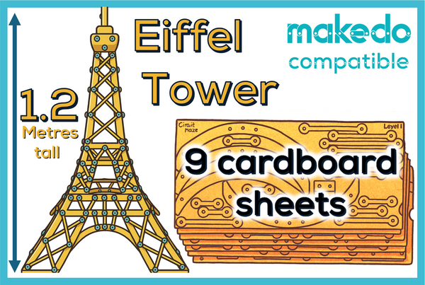 Eiffel Tower Cardboard Construction Model Kit | Makedo Compatible