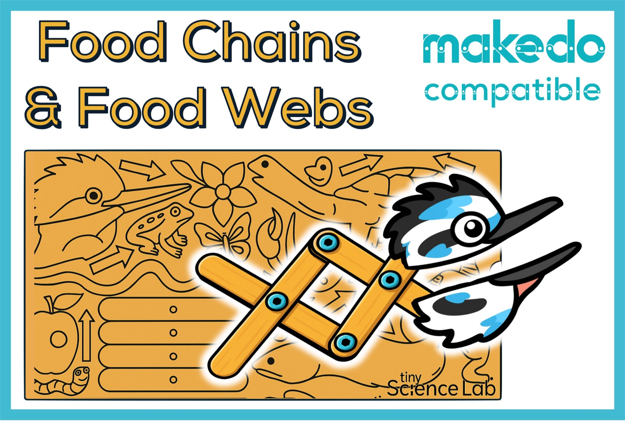 Food Chains Australian Food Web Cardboard Construction Model Kit | Makedo Compatible