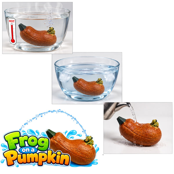 Frog on a Pumpkin - Water fountain heat expansion - Hot Tea Thermometer Tester