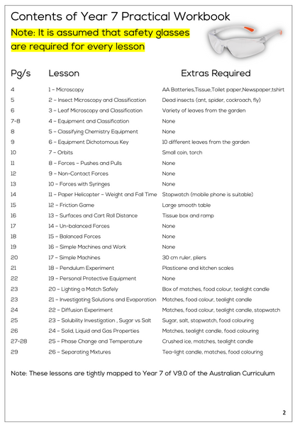 Year 7, 8,9 and 10 General Science Practical Course Workbook - Digital Download