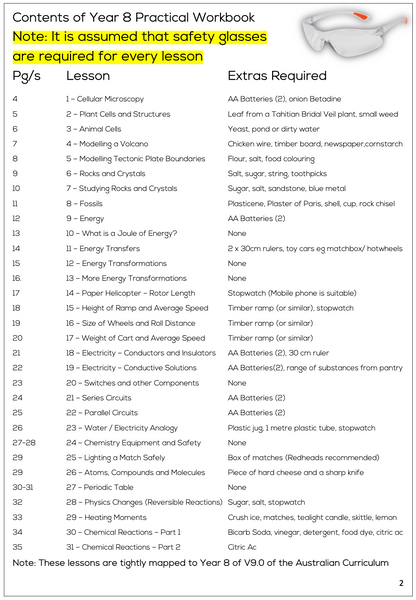 Year 7, 8,9 and 10 General Science Practical Course Workbook - Digital Download