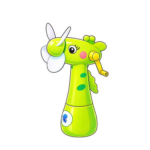 Toy hand powered misting fan