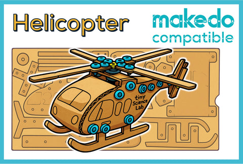 Helicopter Cardboard Construction Model Kit | Makedo Compatible