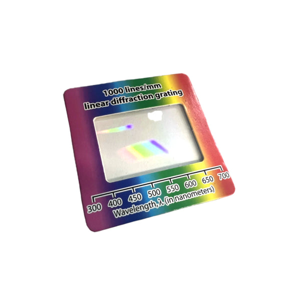 Class Set 8 Diffraction Gratings 1000 lines/mm in Timber and Foam Caddy