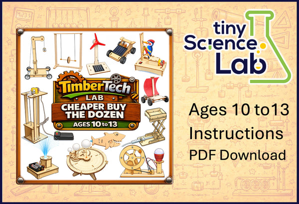 Ages 10 to 13  -  Cheaper Buy The Dozen - Timber Tech Lab - Science Lessons and Instructions - PDF Downloads
