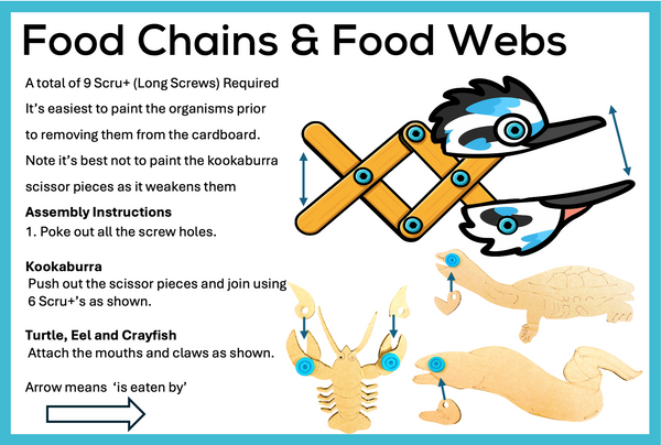 Food Chains Australian Food Web Cardboard Construction Model Kit | Makedo Compatible