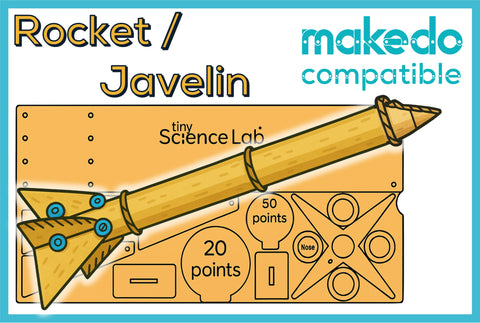 Rocket Javelin Cardboard Construction Model Kit | Makedo Compatible