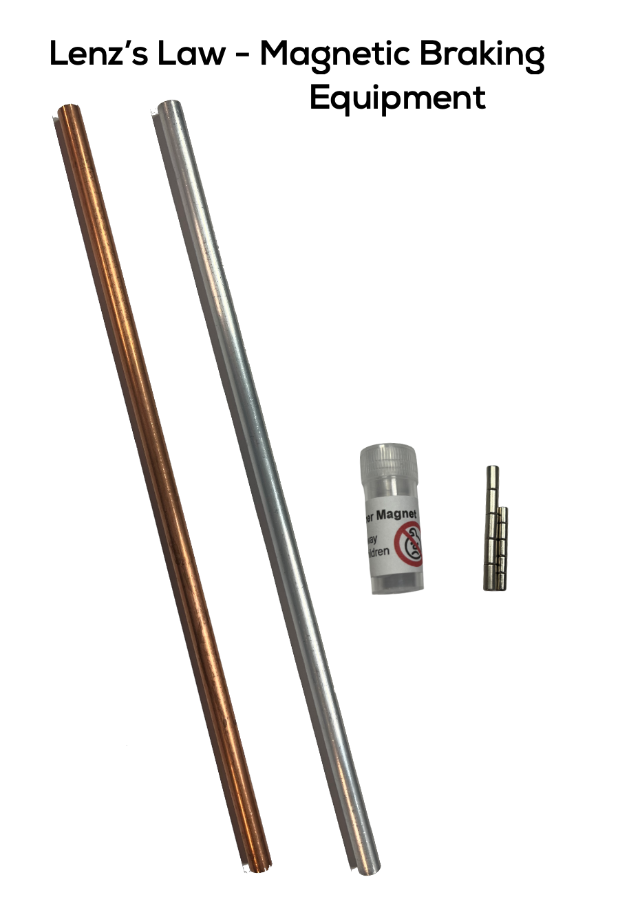 Lenz's Law Magnetic Braking -  Aluminium Tube, Copper Tube, and 10 Super Magnets Magnetism Experiment