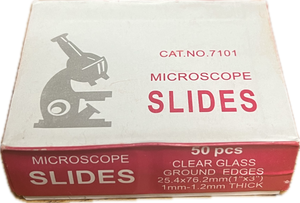Box of 50 glass microscope slides