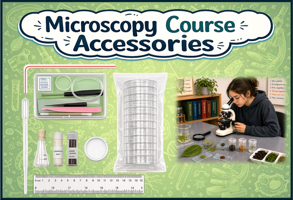 Microscopy Course Accessory Kit with glass slides and cover slips - Accessories