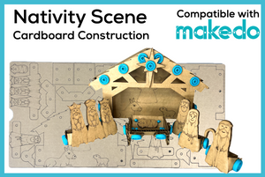 Christmas Nativity Scene Cardboard Construction Model Kit | Makedo Compatible