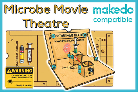 Microbe Movie Theatre Cardboard Construction Model Kit | Makedo Compatible