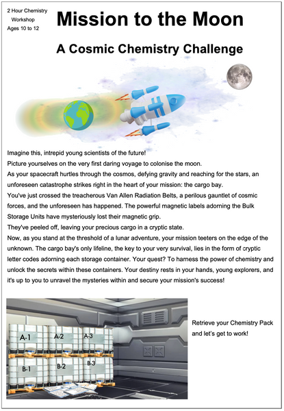 Mission to the Moon Science Chemistry Workshop and Equipment Ages 10 to 12