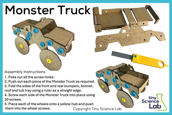 Monster Truck Cardboard Construction Model Kit | Makedo Compatible