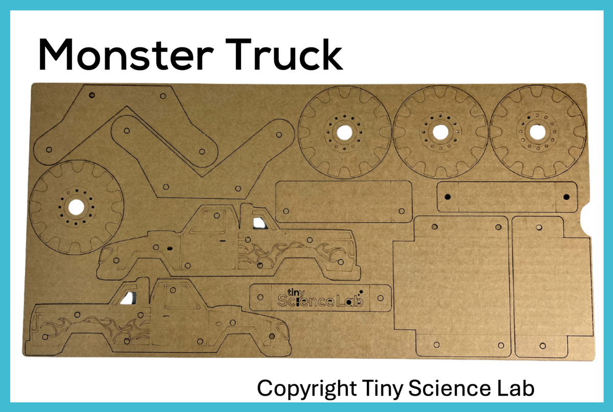 Monster Truck Cardboard Construction Model Kit Makedo Compatible