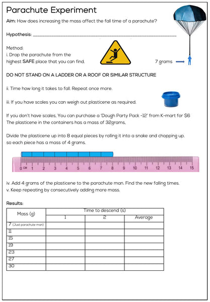 Parachute Man Toy includes Lesson Downloads PDF file