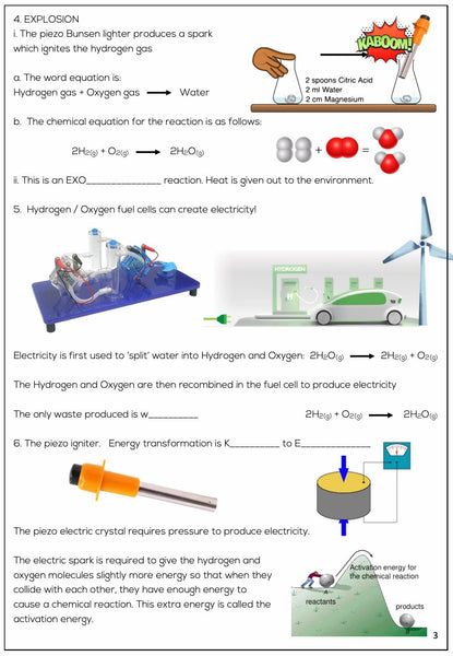 Kaboom Kit Instructions and Worksheets - Downloadable PDF File