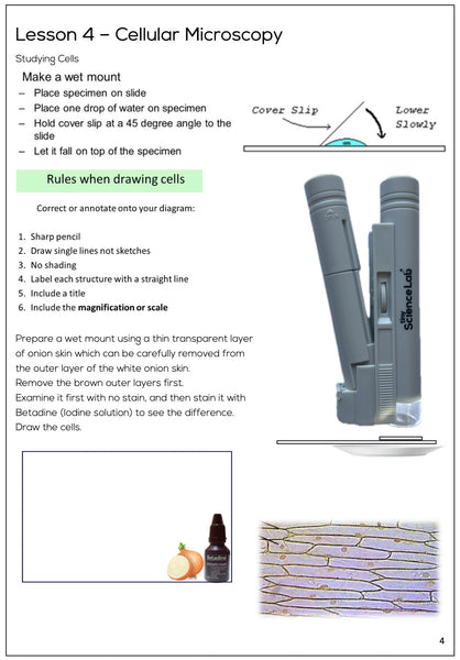 Pocket Microscope 100X Magnification with Downloadable Workbook
