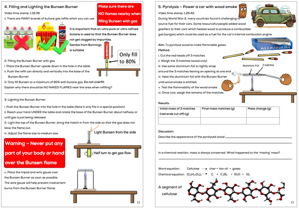 Year 10 High School Practical Chemistry Course Workbook - Digital Download Document