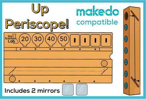 Up Periscope Light Reflection Mirrors Cardboard Construction Model Kit | Makedo Compatible