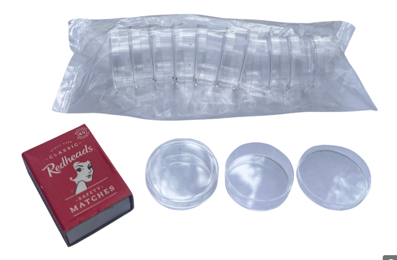 Sterile Plastic Petri Dishes - Pack of 10 - Diameter 4cm