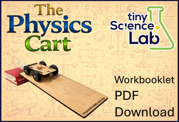 Physics cart  - Dynamics Trolley - with 1.5m retractable tape, bottle and accessories