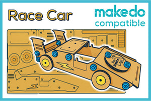 Race Car Cardboard Construction Model Kit | Makedo Compatible