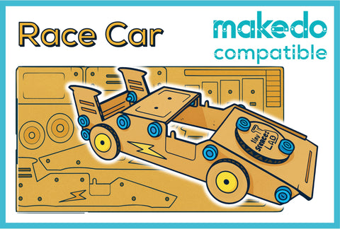 Race Car Cardboard Construction Model Kit | Makedo Compatible