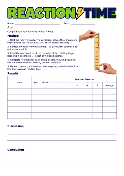 Reaction Time Ruler Experiment - A Tiny Science Lab Original