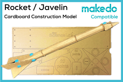 Rocket Javelin Cardboard Construction Model Kit | Makedo Compatible