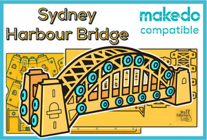 Sydney Harbour Bridge Cardboard Construction Model Kit | Makedo Compatible